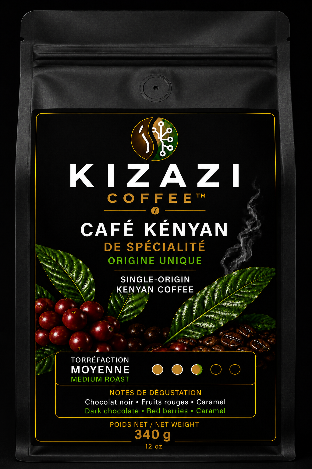 Kizazi Premium Kenyan Arabica Coffee front label placeholder